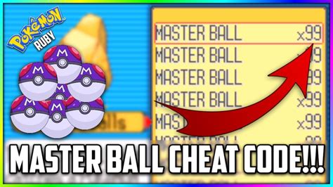 pokemon ruby master ball cheat|Iba pa.